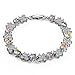 Katon White Gold Plated Round-Cuti Zirconia Tennis Bracelet, 6.88’’