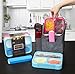 Leakproof Bento Lunch Box Container For Kids and Adults. Leakproof Containers with 3 compartments. 2 Sets of Stainless Steel Spoons and Forks with Travel Cases. Food Prep Meal Container. Blue and Pink