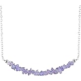 NJCRAFT Beads/Chips Necklace for Women | Natural Gemstone Bar Necklace | Adjustable Chain 16+2 Inch | Healing Crystal Gemstone Jewelry