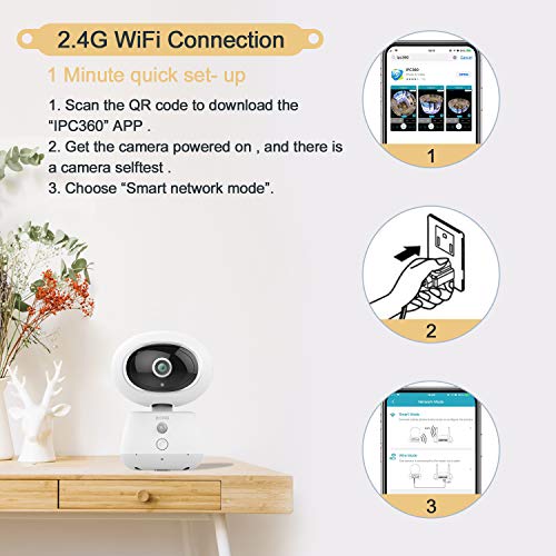 Pet Monitor Camera, Bioxo 1080P HD 2.4G Wireless IP Camera, Night