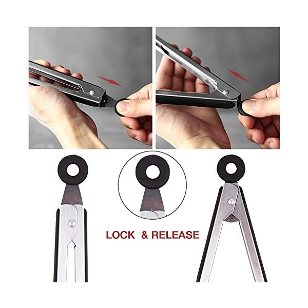 Kitchen-Tongs-with-Resting-Gadget-32cm-Spatula-Tong-33cm-Stainless-Steel-Non-Stick-Basic-Cooking-Tong-Suitable-for-Baking-Frying-Serving Kitchen Tongs with Resting Gadget, 12 Inch Spatula Tong, Stainless Steel Non-Stick Basic Cooking Tong, Suitable for…