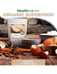 Healthworks Psyllium - Polvo de cáscara en bruto orgánico