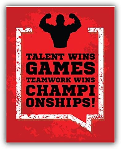 Amazon Co Jp グランジスポーツスローガンチームワークwins Championshipsビニールデカールバンパーステッカー4 X 5 ホーム キッチン