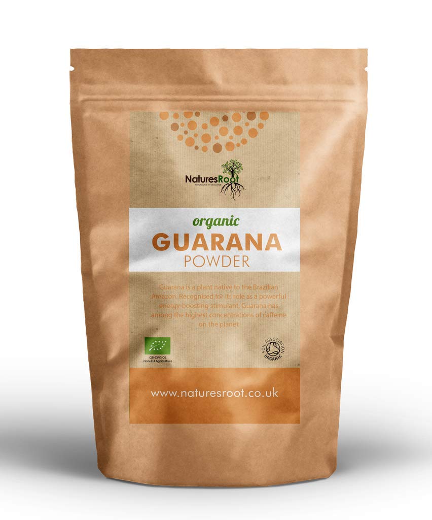 Nature’s Root Organic Guarana Powder 125g - Natural Energy Supplement | Raw Superfood | Gluten & Lactose-Free | Sports Nutrition | Brazilian Guarana