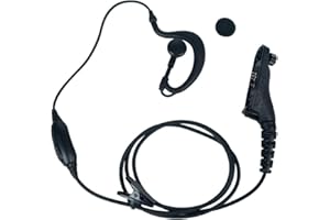 Caroo XPR 7550e Earpiece for Motorola, G Shape Headset and Mic for Motorola APX6000 APX8000 APX900 XPR6350 XPR6550 XPR6580 XPR7350 7350e XPR7380 XPR 7550 XPR7580 7580e Two Way Radio Walkie Talkie