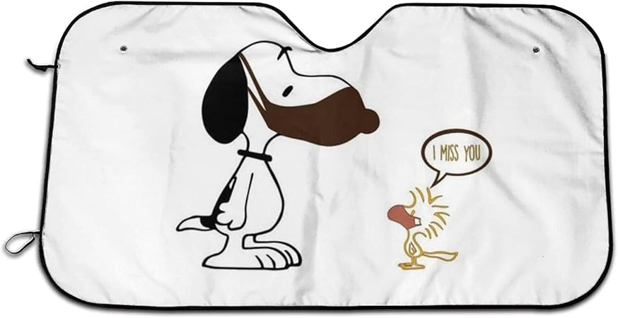 Amazon スヌーピー ウッドストック フロントカバー 車用サンシェード 日よけ 日焼け対策 日差しカット 断熱 遮光 汎用 自動車 Panmax フロント 防風 防雪 フロントガラス カー用品 便利グッズ 盤4個付 70 130cm 車 バイク 車 バイク