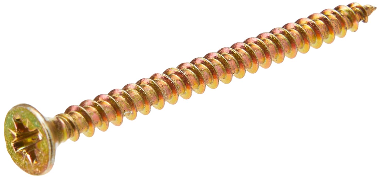 ForgeFix Multi-Purpose Single Thread Screws | 4.0 x 50mm | Zinc Yellow Passivated | Box 200 — image 1