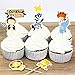 Yunko 24 Pcs Cute Decorative Cupcake Muffin Toppers Wild Animals Zoo Zebra Lion Tiger Elephant Giraffe Baby Shower Birthday Party Favors