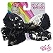 JoJo Siwa Signature Collection Hair Bow with Two-Way Sequins - Black/Silver - Sticker Patch Set Included