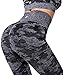 RUNNING GIRL Camo Leggings Gym Scrunch Butt Seamless High Waisted Tummy Control Stretch Workout Yoga Pants for Women (Black, XL)