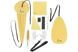 YUNNLEZT Saxophone Cleaning Kit, 10-in-1 Alto Saxophone Cleaning Kit Including Sax Cleaning Cloth, Mouthpiece Brush, Mini Screwdriver Cleaning Cloth for Flute and Wind & Woodwind Instrument