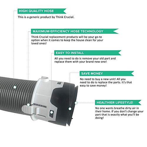 Think Crucial Hose Replacement Designed to fit with Shark Hose Handle Part 153FFJ Durable Vac Hose Fits Models NV355, NV356, NV357, NV356e NV370 for Cleaner Air (1 Pack)