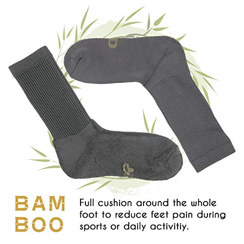 +MD 6-pack Heren Bamboe Crew Sokken Extra Zwaar Volledig Kussen Werksokken Vochtafvoerend Wandelen Trekking Sport Casual… - Image 4