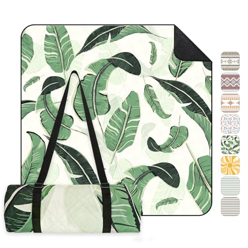 Sekey Picknickdecke Wasserdicht 200x300 cm groß, Stranddecke Sandfrei | Gepolstert, Dreischichtige Struktur, PEVA-Wasserfestboden, Bindegurt-Trageriem