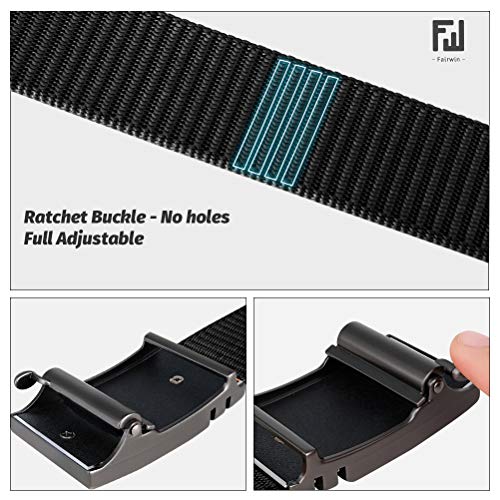 Fairwin Ratchet  Belt,1.25 Inch Nylon  Automatic Slide Buckle