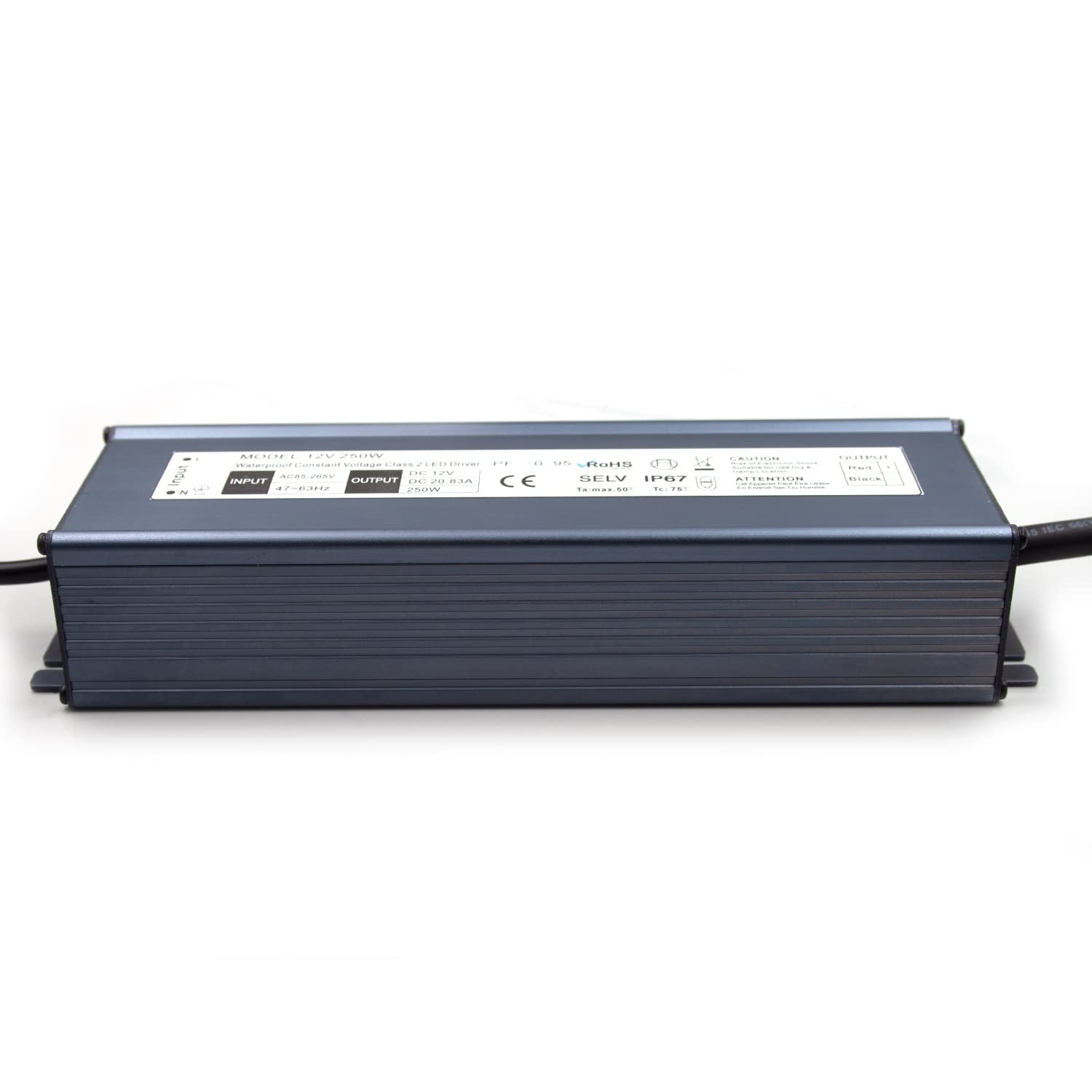 Photo 1 of LED Driver 12V 250W Waterproof IP67 Power Supply Transformer, 85V-265V AC to 12V DC Low Voltage Output, LED Transformer with 3-Prong Plug Cable for LED Light, Computer Project, Outdoor Light
