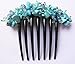 French Twist Hair Comb Ornamented Along The top of The Heading with Stone Turquoise
