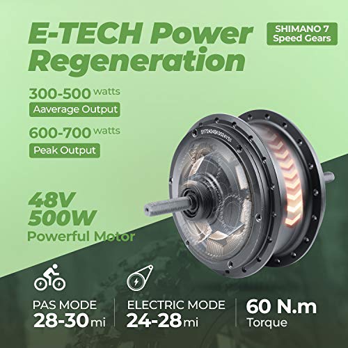 eAhora X5 Pro 500W Fat Tire Folding Electric Bike for Adults Dual Disc