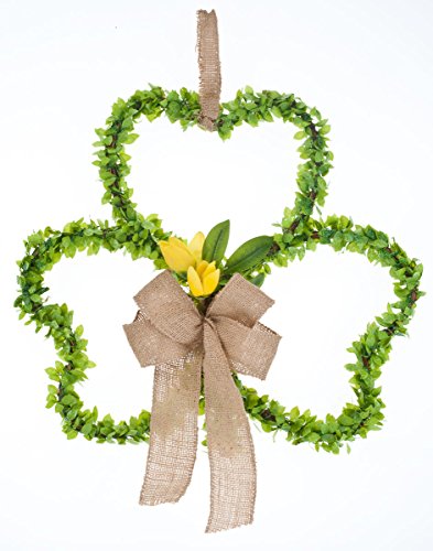 Shamrock Grapevine Wreath with Flowers - Thumbnail 2