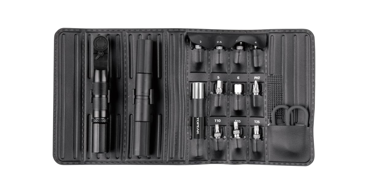 Topeak Unisex N Roll Elite Ratchet Tool Set, Silver/Black