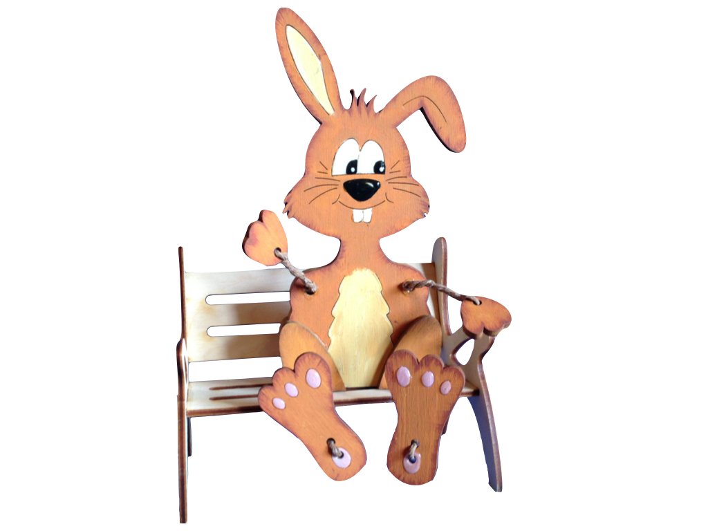 News A-HSH5720GB Petra's Craft Craft Set Bunny with Floppy, garden bench, wooden