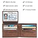 RFID Blocking Cowhide Leather Bifold Wallet for Men with 2 ID Windows(Brown- Sheepskin Leather)
