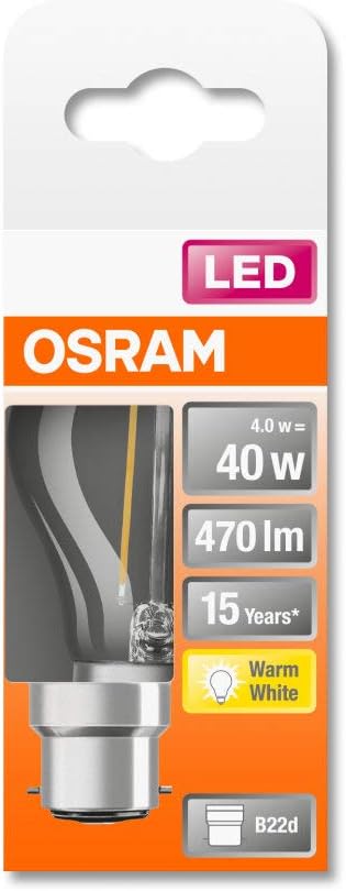 OSRAM LED Lamps, Classic Mini-Ball, 4 W, Set of 10, B22d-Base - Image 3