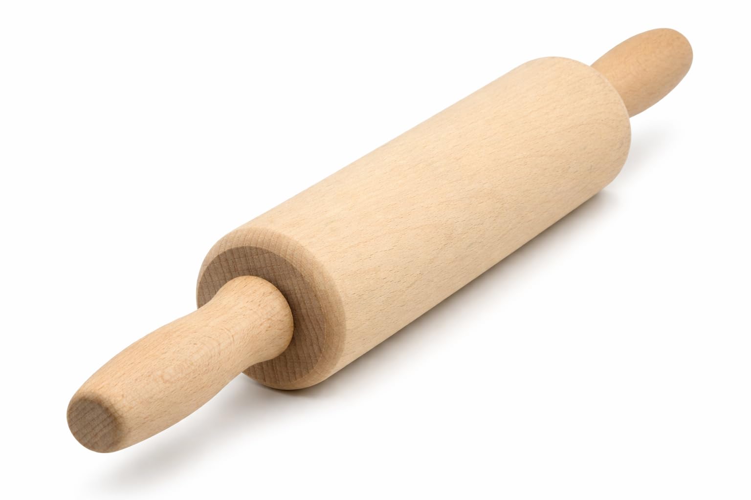 Professional Beech Wood Rolling Pin with Smooth Revolving Handles 41cm x 5.3cm – Solid Wooden Dough Roller for Baking, Pastry, Pizza & Bread – Heavy Duty Kitchen Rolling Pin