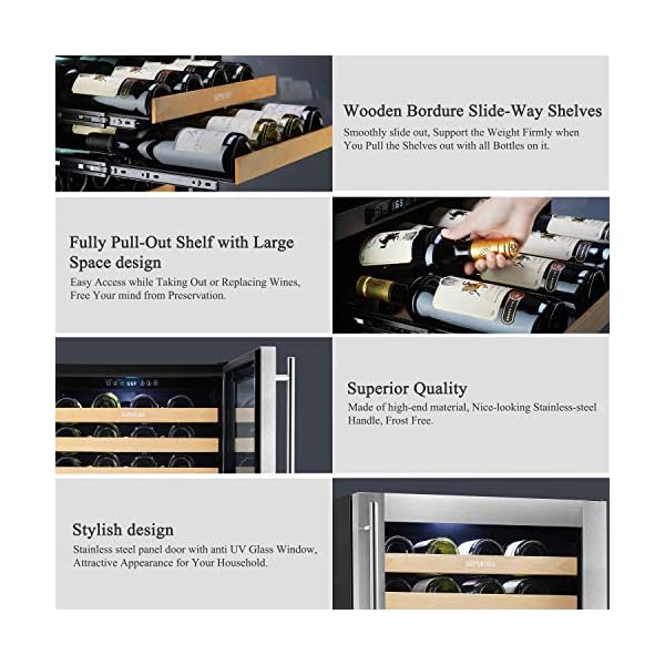 Wine-Cooler-Built-in-Multi-Size-Bottle-TS-1-series-Wine-refrigerator-Double-Layer-Tempered-Glass-Door-Stainless-Steel-Front-Ventilation-24-Inch-51-Bottles