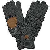 BYSUMMER C.C. Smart Touch Winter Warm Knit Touchscreen Texting Gloves (Metalic D.M. Grey)