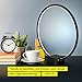Brightech Circle LED Nightstand Lamp with USB Port – Compact Bed Stand Lamp for Bedroom, Living Room - Modern Asian Table & Desk Lamp on Side & End Tables - Jet Black