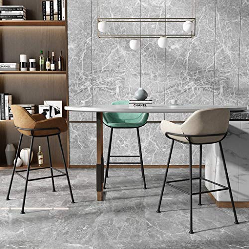 ZHAS Moderner Küchenhocker aus Kunstleder, 26"H, grau, 4er-Set – Bild 6