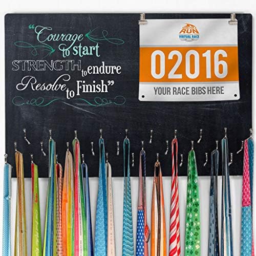 Gone For a Run Hooked on Medal Hanger & Bib Display | Courage to Start (Chalk) | Colors