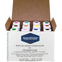Food Coloring AmeriColor Student Kit, 12 .75 Ounce Bottles Soft Gel Paste Colors