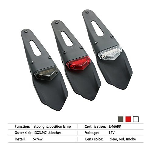 BSK Rear Fender LED Brake Stop Tail Light for Dirt Bike Motocross XR CRF KLX Enduro EXC