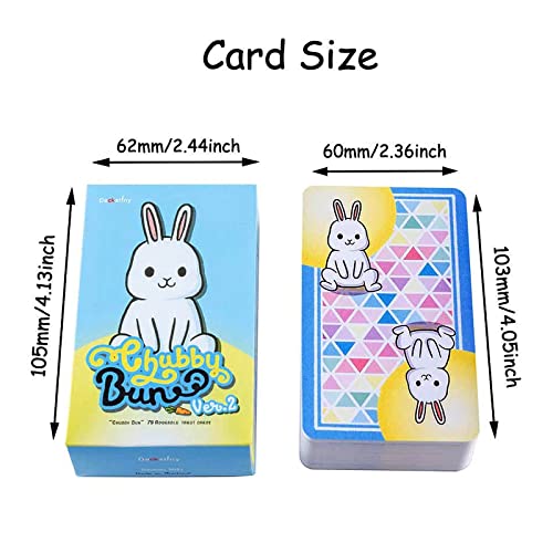 mrdiyshisha Chubby Bun Tarot Deck (Version 2), 79 Adorable Tarot Cards for Beginners, Pocket Size (4.05