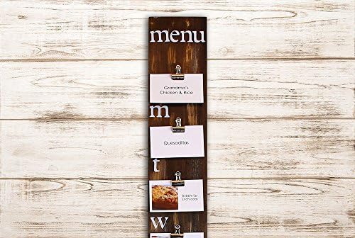 Wood Menu Planner Restaurant Specials Sign - Barnwood - Perfect for Mom's Gift, Planning Gift, Mother's Day Gift, Housewarming Gift