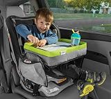 Kids Travel Tray - Soft and Sturdy Portable Lap Activity and Snack Desk for Cars, Planes and Strollers - Extra Deep Cup Holder, Reinforced Lip - Carry as Backpack or Messenger Bag - by Maygree
