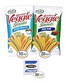 Garden Veggie Straws Sea Salt and Zesty Ranch, 30 Count w/ 30 Exclusive InPrimeTime Handwipes
