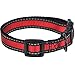 Mile High Life Night Reflective Two Stripes 3 Colorways Nylon Dog Collar (Red/Black, Mediun Neck 14