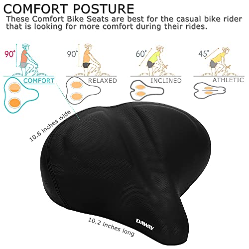 DAWAY Oversized Comfort Bike Seat C40 Most Comfortable Extra Wide