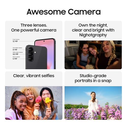 Samsung Galaxy A37, 128GB, Awesome Charcoal, 5G (Unlocked, CAD Version) - 6.7" sAMOLED FHD+ Display, Awesome Intelligence, 6GB Ram, 4K@30fps, 45W Fast Charging