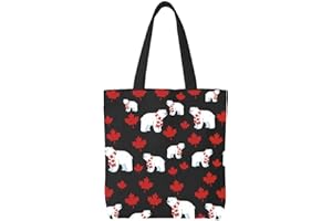 Reusable Tote Bags for Grocery Use-Patterns:Canada Maple Leaf,Wildlife,Sports Designs-Shopping Bags