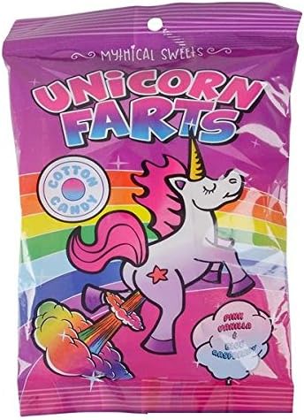 Wish Novelty - Unicorn Farts Mythical Sweets, Bag of Cotton Candy, Gag Gift, Great for Mom, Dad, and Kids, Birthdays or Holidays.