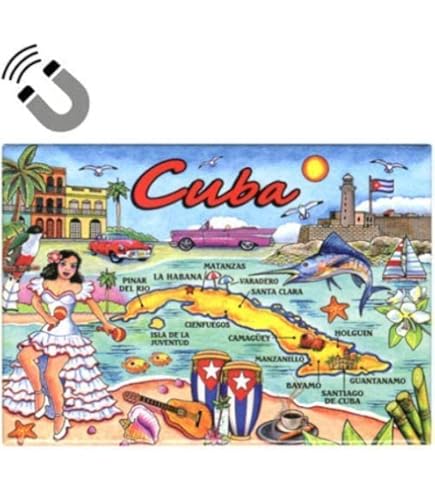 USA & Cuba Crossed Flags Magnet - 3x5 Inch Patriotic Vinyl Refrigerator Magnet