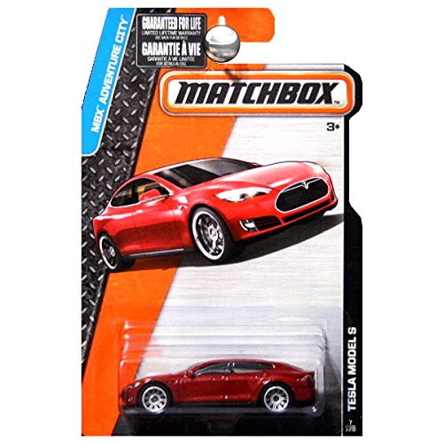Matchbox 2015 MBX Adventure City 7/120: Tesla Model S (Dark Red)