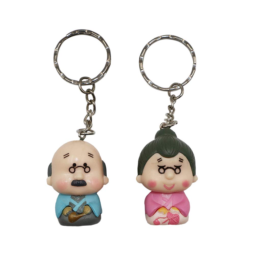 Valentine Unique 3d Elderly Couple Keychain Dreamseden Anime Key Chain Rings Romantic Wedding Anniversary Birthday Gifts Keepsake With Box And Card