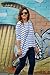 Sheinside Women's White Black Striped Loose T-Shirt