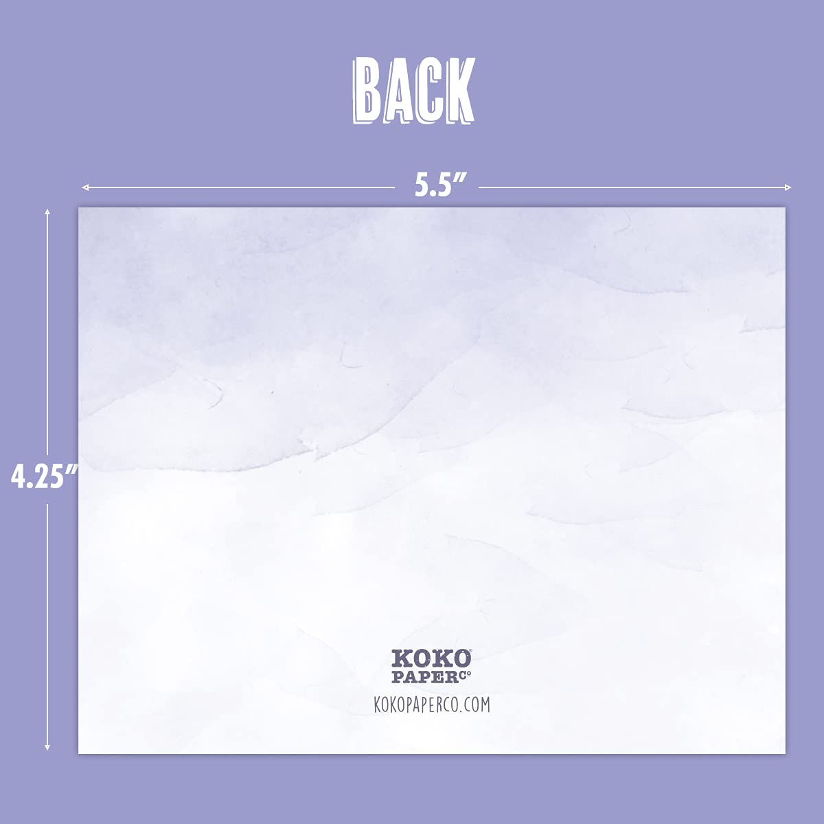 Koko Paper Co Lavender Thank You Cards | 25 Flat Cards and Envelopes | Printed on Heavy Card Stock.