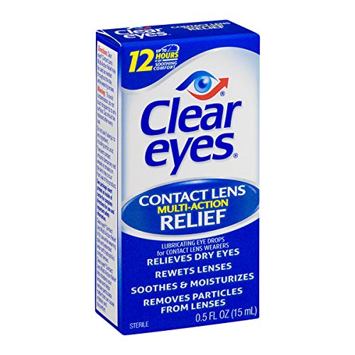 Clear Eyes Contact Lens MultiAction Relief Eye Drops 0.5 FL OZ